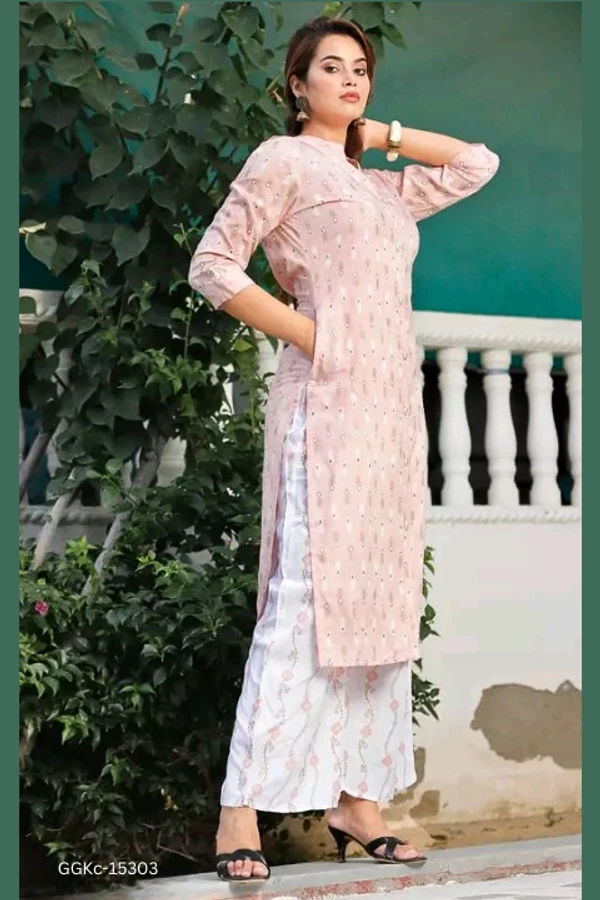 GGKc-15303 Fabulous Women Kurta Palazzo Set - M