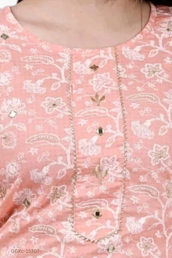 GGKc-15307 Women's Rayon Light Pink Kurta With Skirt - 6XL