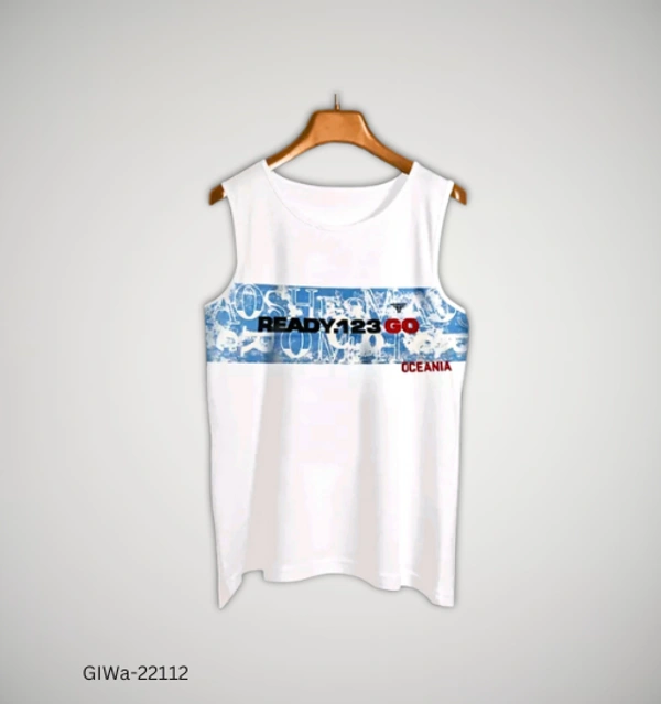 GIWa-22112 Printed Cotton Men's Vest - M