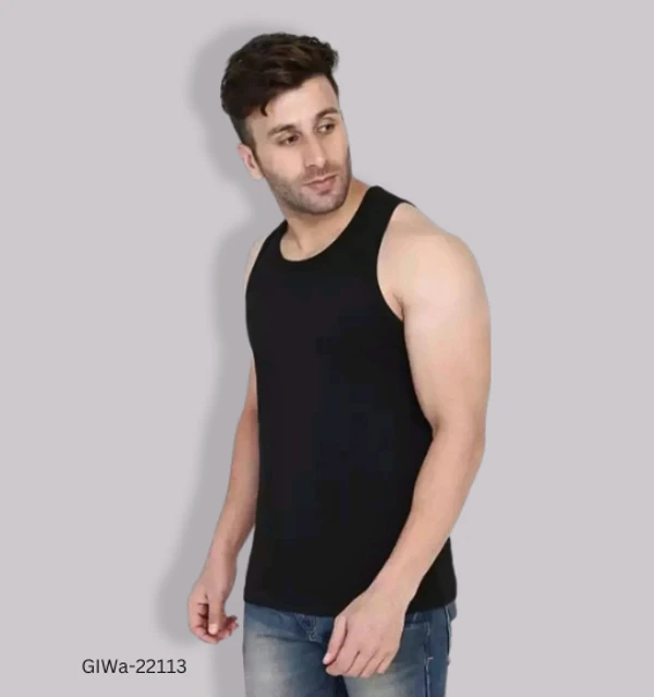 GIWa-22113 Stylish Men Vest Black Colour  - M