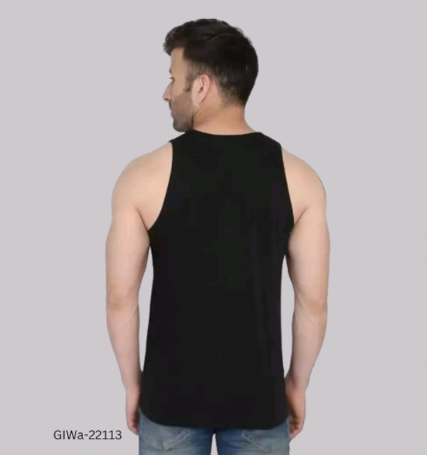 GIWa-22113 Stylish Men Vest Black Colour  - L