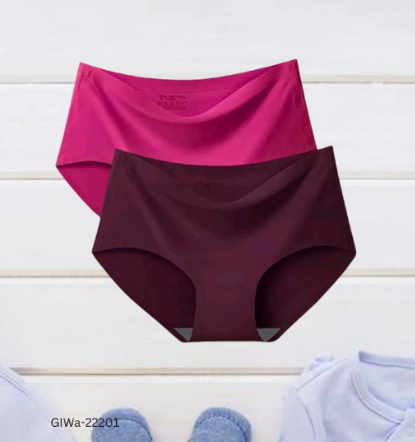 GIWb-22201 Woman Ice Silk Mid-Waist Seamless Panties  - S