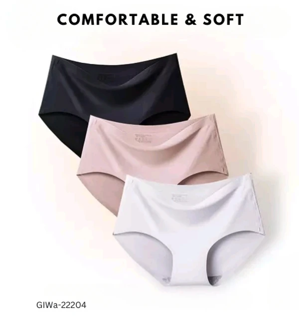 GIWb-22204 Women Panties Silk Mid Waist Pack Of 3 ( Assorted ) - XL