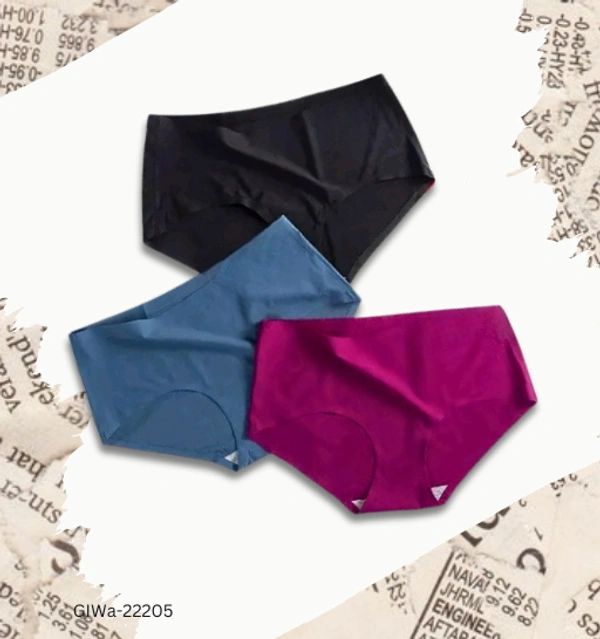 GIWb-22205 Ice Silk Mid-Waist Laser Cut Seamless Panties - S