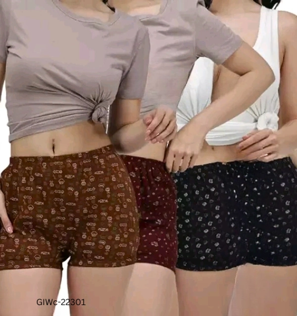 GIWc-22301 Pure Cotton Printed Bloomers Kids Innerwear - 6-7 Years