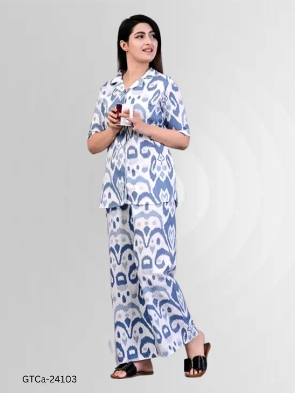 GTCa-24103 Printed Night Suit Set For Women - XXL