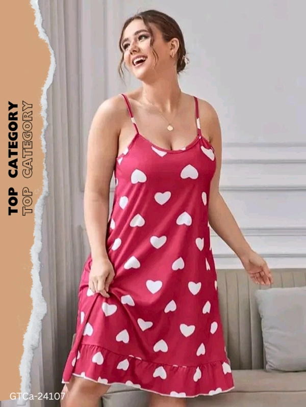 GTCa-24107 Trendy Short Cami Nighty Dress  - L
