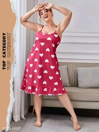 GTCa-24107 Trendy Short Cami Nighty Dress  - L