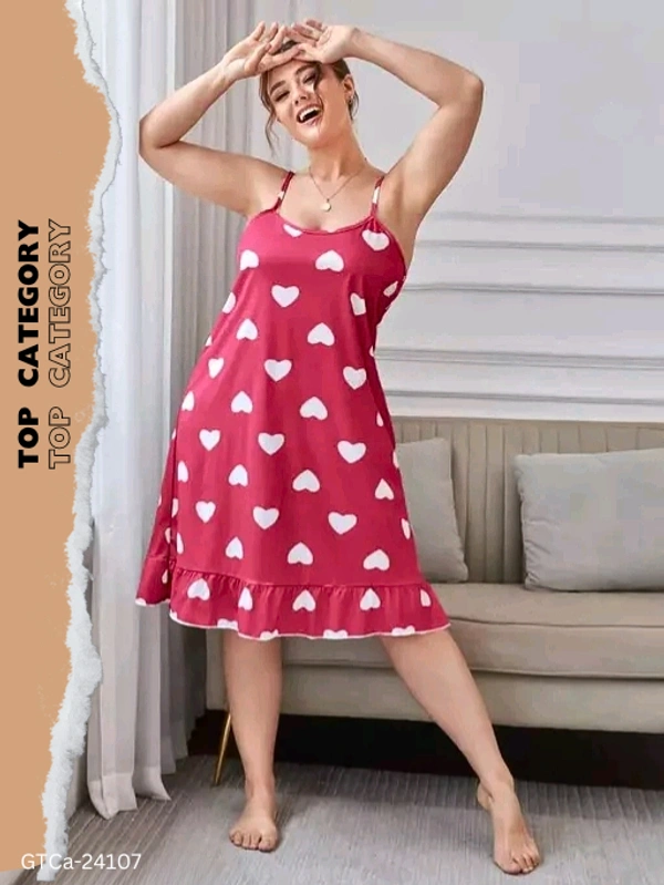 GTCa-24107 Trendy Short Cami Nighty Dress  - L