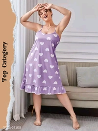GTCa-24108 Stylish Short Cami Nighty Dress  - XL