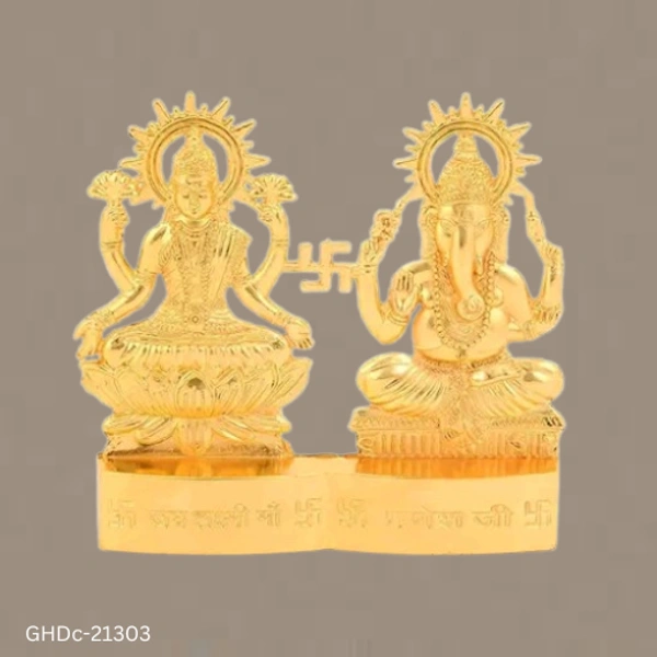 GHDc-21303 Laxmi Ganesh Set Statue Idol Murti In Brass 
