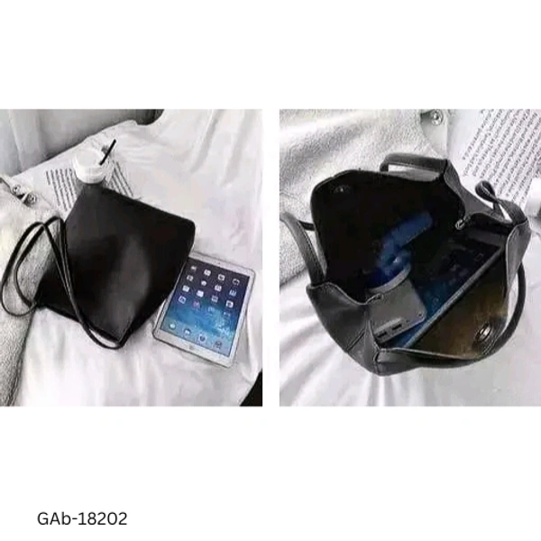 GAb-18202 Premium Handbag Black for Women & Girls 