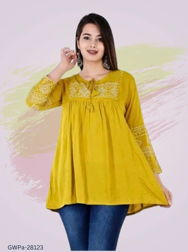 GWPa-28123 Rayon Frock Tops & Tunics - 5XL
