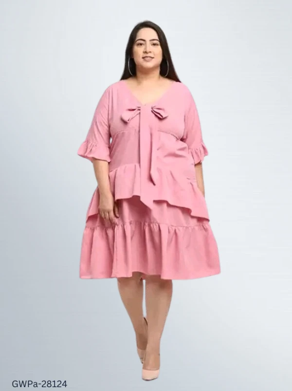 GWPa-28124 Women's Pink Dress - 4XL