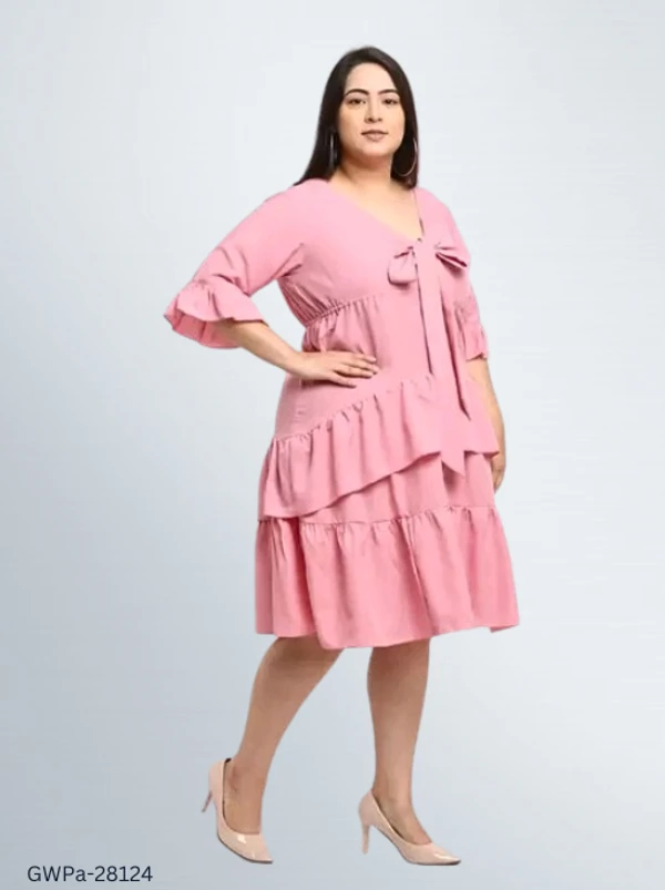 GWPa-28124 Women's Pink Dress - 4XL