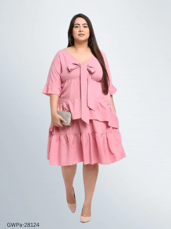 GWPa-28124 Women's Pink Dress - 4XL