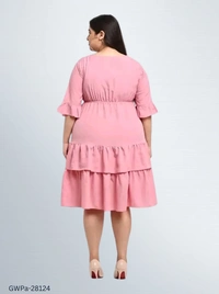 GWPa-28124 Women's Pink Dress - 4XL