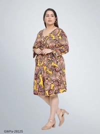 GWPa-28125 Multicolor Women Viscose Dress - 5XL