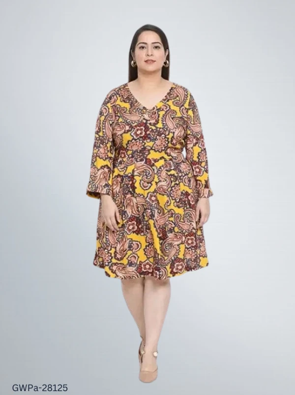 GWPa-28125 Multicolor Women Viscose Dress - 3XL