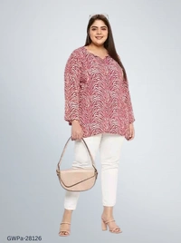 GWPa-28126 Rayon Printed Tops For Women  - 5XL