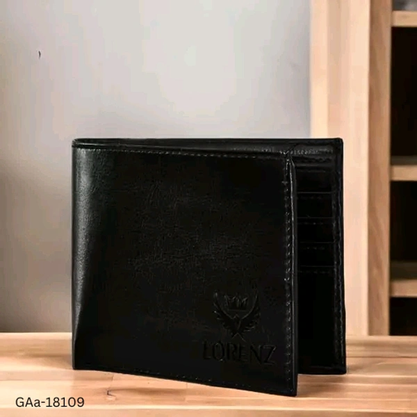 GAa-18109 Black PU Leather Wallet for Men - Free Size