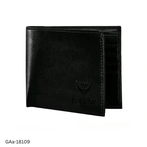 GAa-18109 Black PU Leather Wallet for Men - Free Size