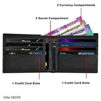 GAa-18109 Black PU Leather Wallet for Men - Free Size