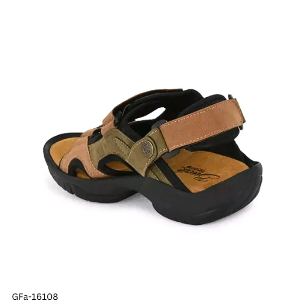 GFa-16108 Men's Olive Lether Slip-On Sandal - 10