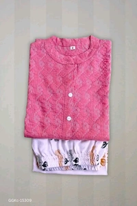 GGKc- 15309 Cotton Kurti & Pant Set - L