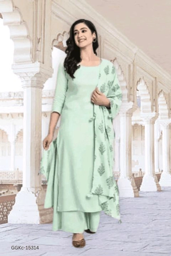 GGKc- 15314 Viscose Rayon Kurta Dupatta Set - S