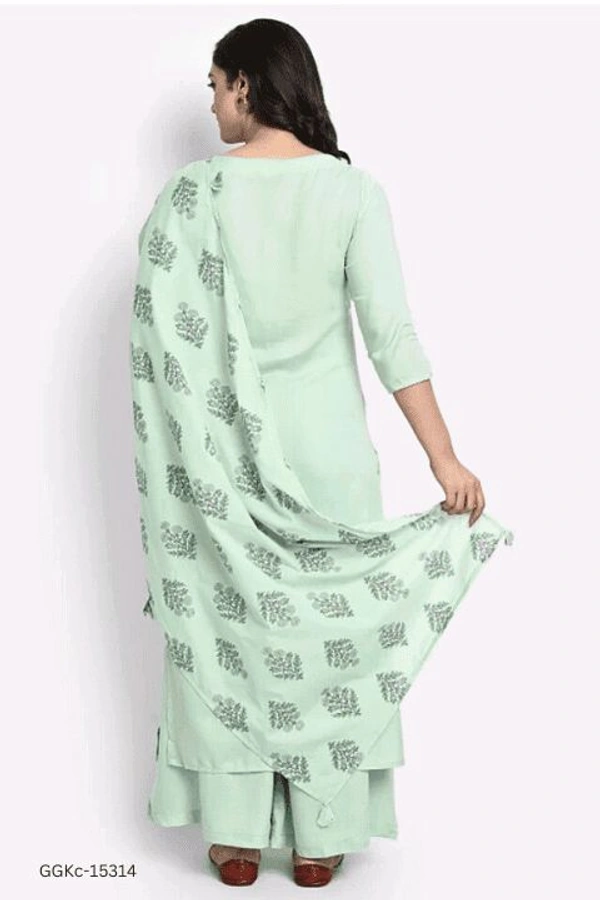 GGKc- 15314 Viscose Rayon Kurta Dupatta Set - L
