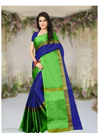 Trendy Fabulous Sarees - black,green and red, free size