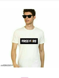 Trendy  Free Fire T-shirts For Men - white and logos, S M L XL 