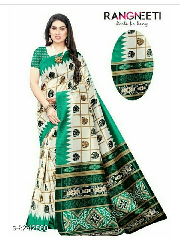 Trendy Silk Sarees - lite green , free size 