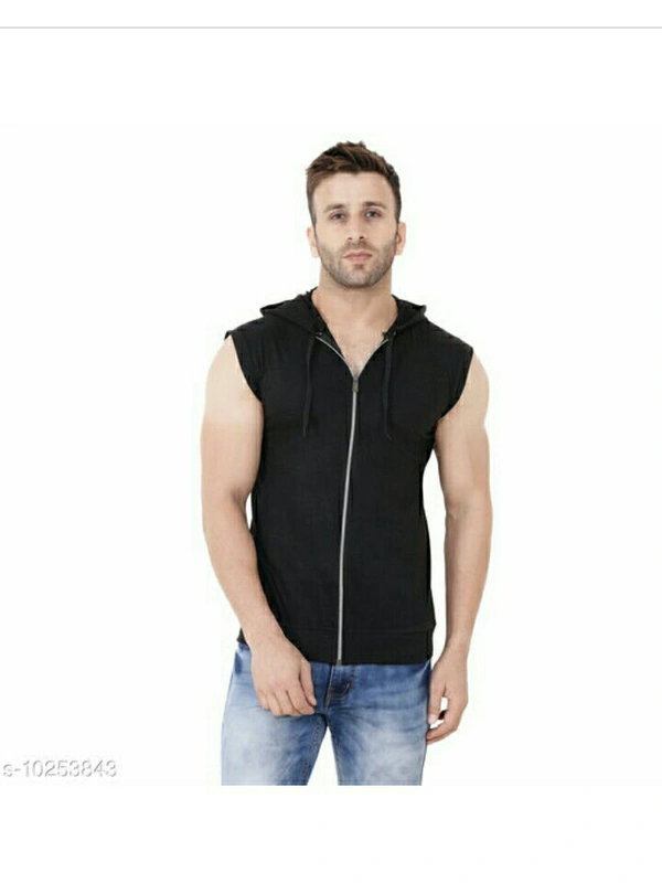 Mens Jacket With Hoodies - black , S
