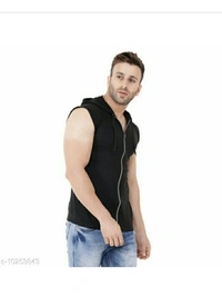 Mens Jacket With Hoodies - black , S
