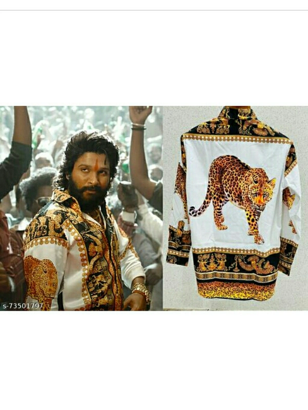 Trendy Allu Arjun Shirt - white and yellow , S M L XL 