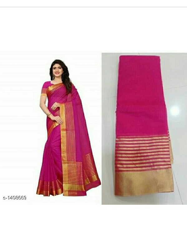 Style Cotton Silk Printed Women's Saree - red & extra , free size 