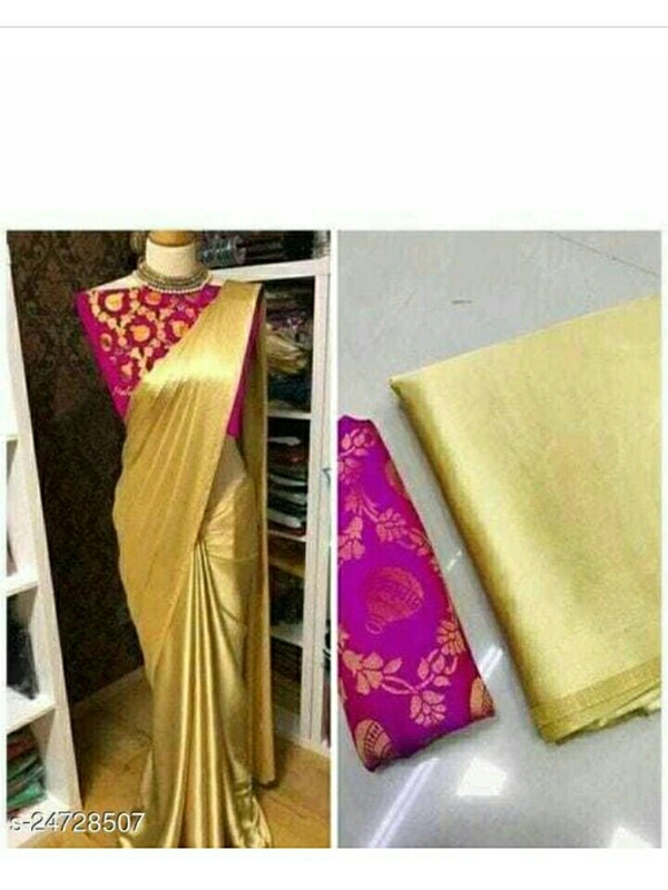 Fabulous Silk Sarees - free size , gold colour 