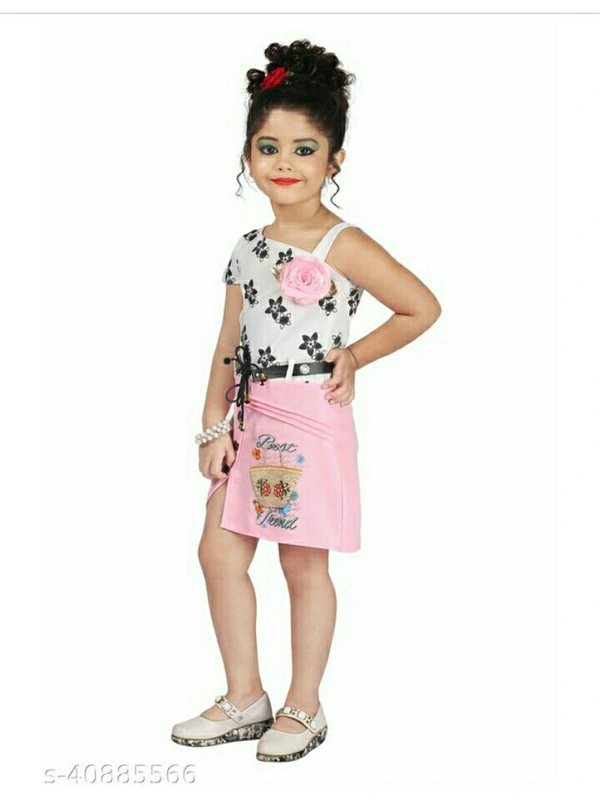 Girls Frocks And Dresses - white&pink, 2-3year,3-4year,4-5year,5-6year,6-7year,7-8year