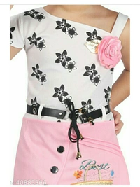 Girls Frocks And Dresses - white&pink, 2-3year,3-4year,4-5year,5-6year,6-7year,7-8year