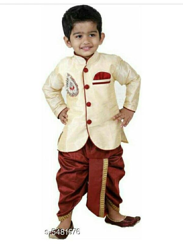 Kids Boys Kurta Set - golden colour , 1-2year,2-3year,3-4year,4-5year,5-6year,6-7year,7-8year, new