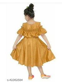 Cute Elegant Girla Frocks & dresses - dark yellow lite gold , 2-3y,3-4y,5-6y,6-7y,7-8y,8-9y, brand new 