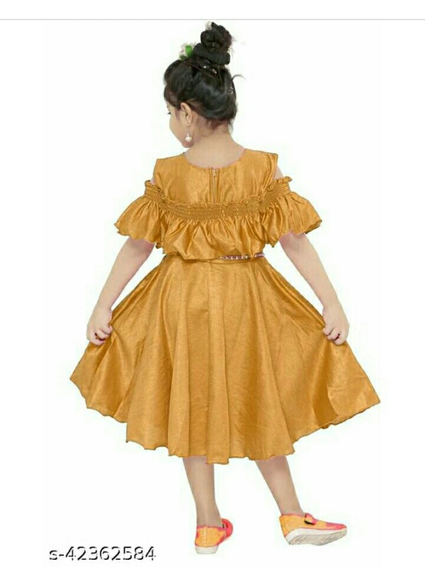 Cute Elegant Girla Frocks & dresses - dark yellow lite gold , 2-3y,3-4y,5-6y,6-7y,7-8y,8-9y, brand new 