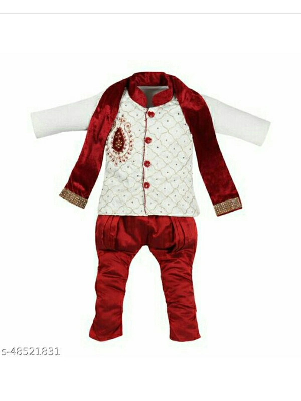 #tendy Sherwanis For Kids Boys - red and white , 1mounth to 5year all size available , new 