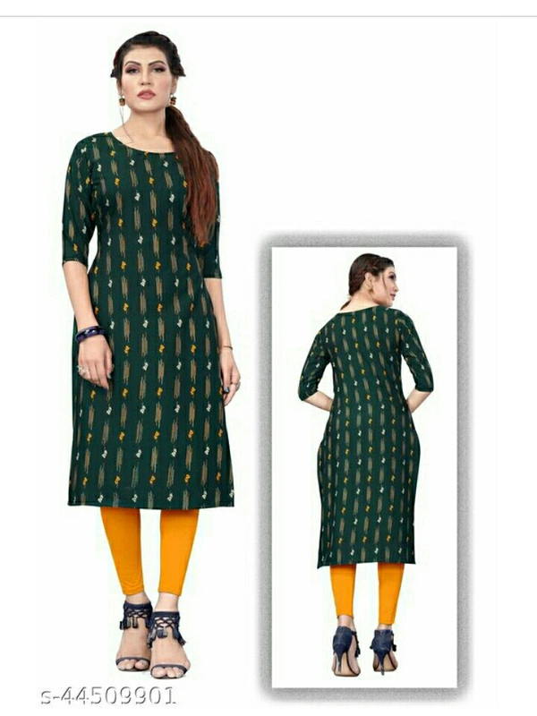 Women's Ethnic Wear Green Colour Straight Kurtis  - green colour , S M L XL XL, new 