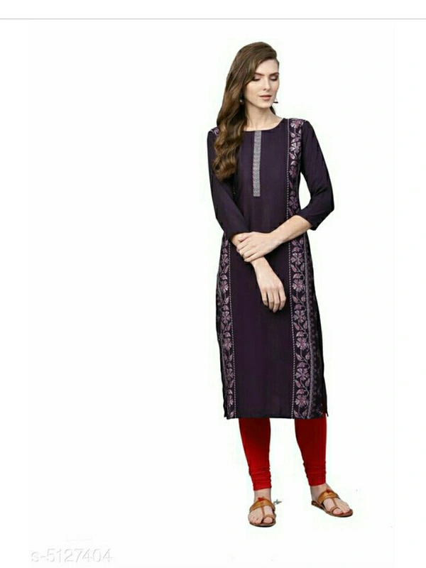 Women's Floral Printed Crepe Kurti - black colour printed , S M L XL XLL XLLL 4XL, new