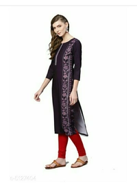 Women's Floral Printed Crepe Kurti - black colour printed , S M L XL XLL XLLL 4XL, new