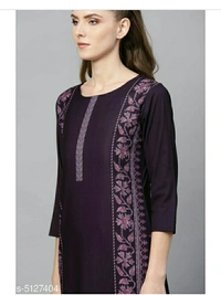 Women's Floral Printed Crepe Kurti - black colour printed , S M L XL XLL XLLL 4XL, new