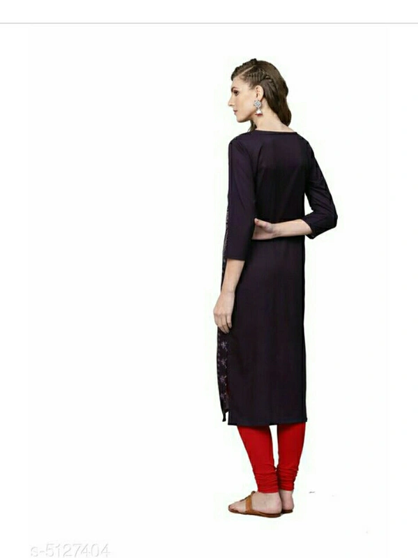 Women's Floral Printed Crepe Kurti - black colour printed , S M L XL XLL XLLL 4XL, new